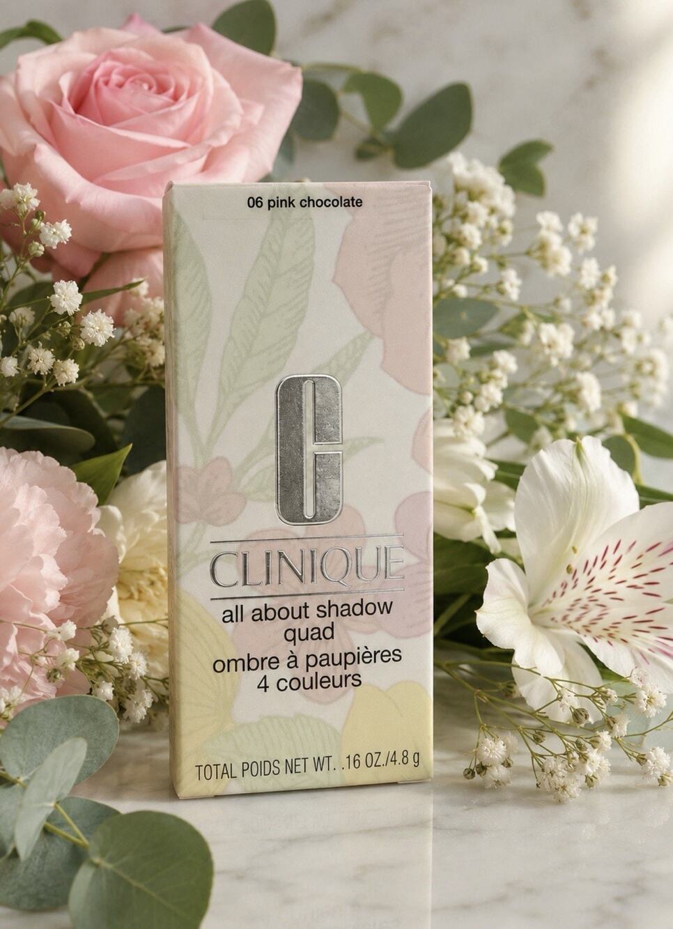 New in Box! Clinique All About Shadow Quad ~ 06 Pink Chocolate ~4.8g ~Full Size